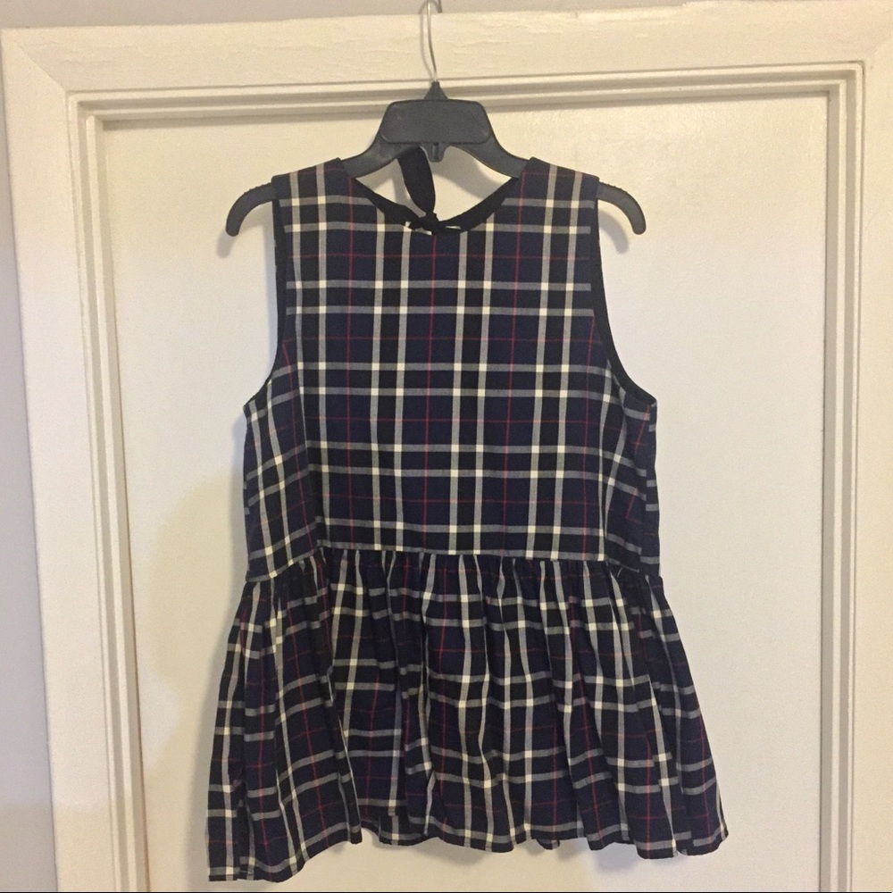 NWT!!! Zara Plaid Peplum Top.